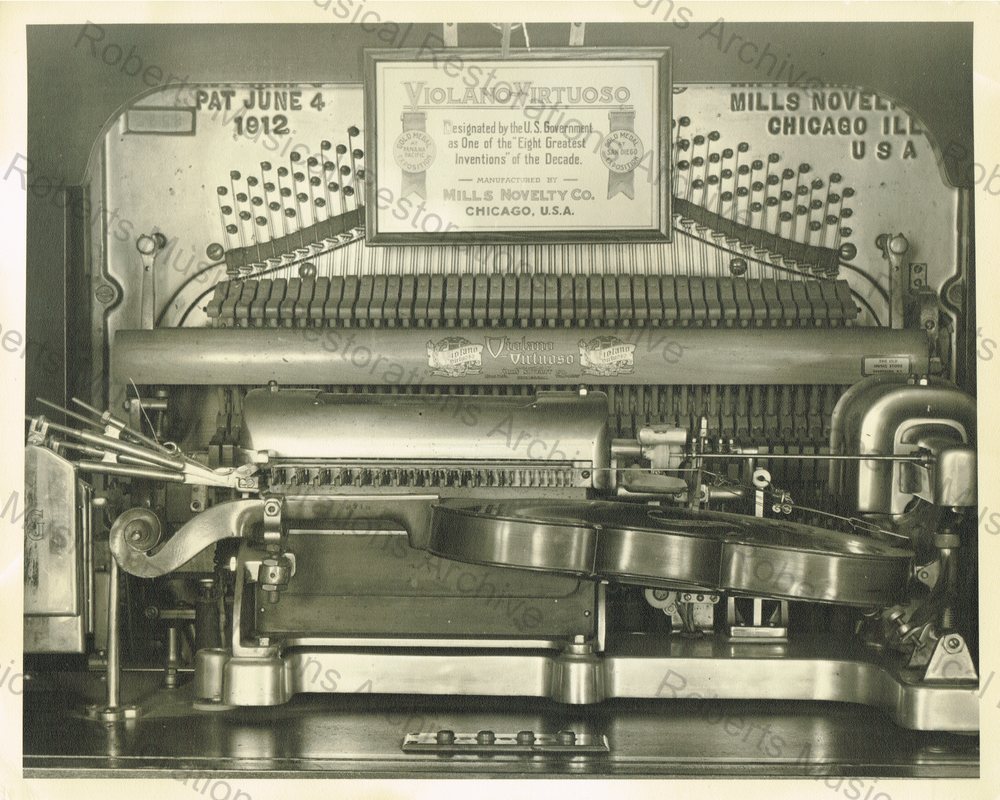 Original Mills Violano mechanism photograph from the Roberts Musical Restorations archive